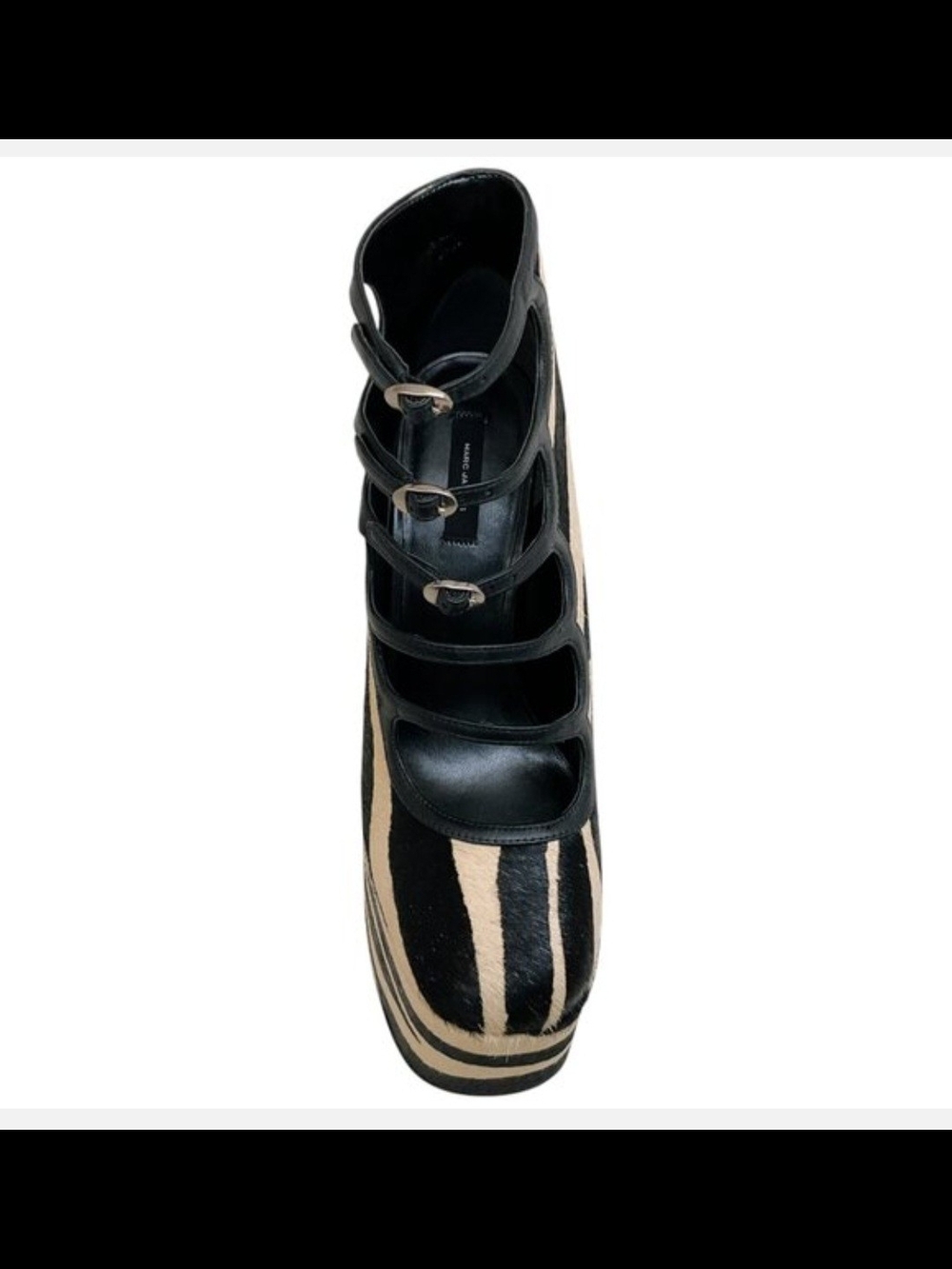 Marc Jacobs Black & Cream Zebra Platform KIKI Heels - Picture 3 of 5